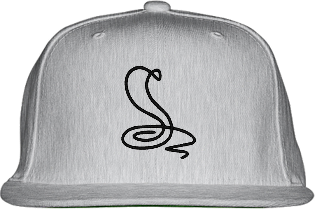 One Line Cobra Drawing Snapback Hat