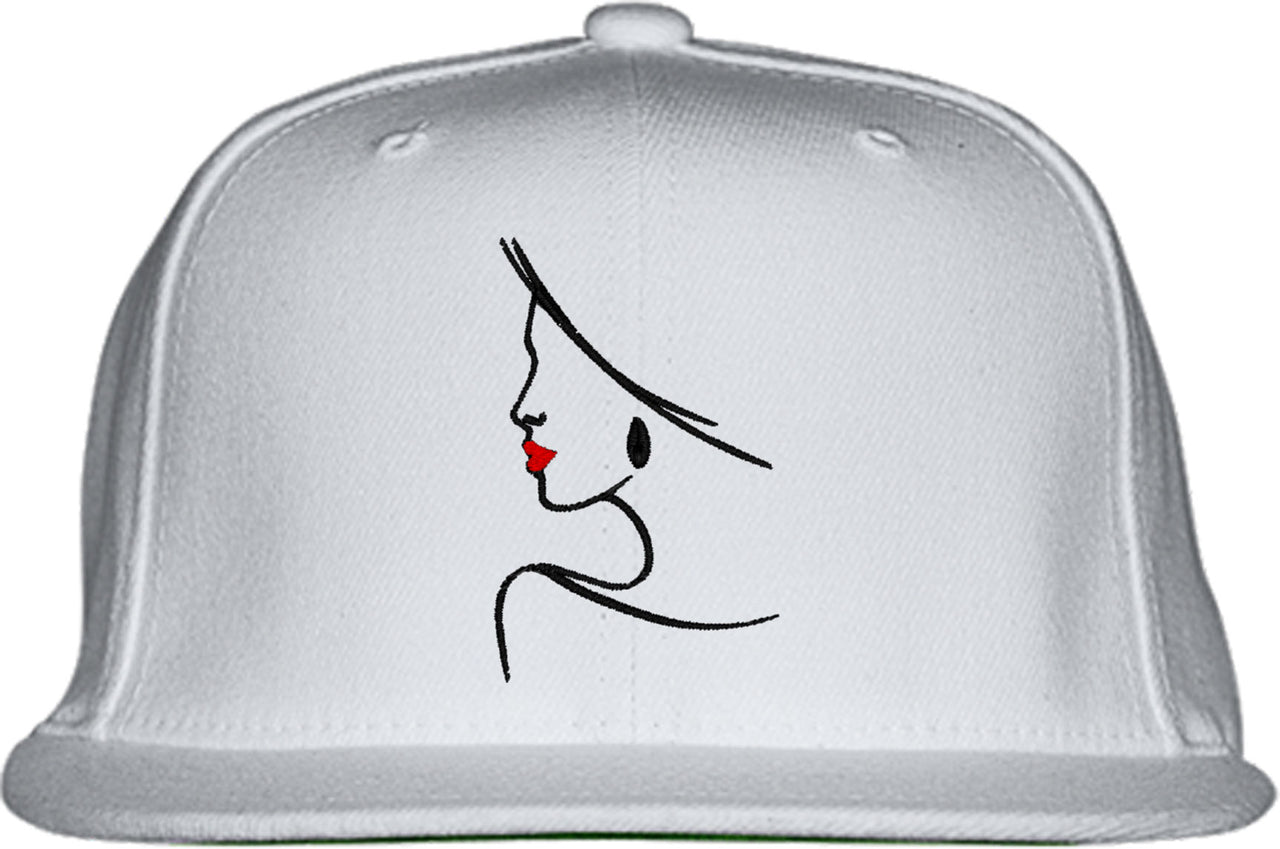 Beautiful Woman Drawing Snapback Hat