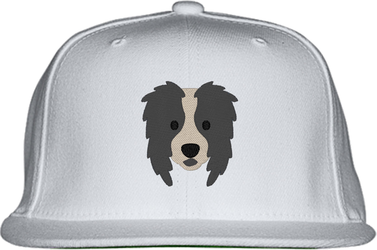 Border Collie Dog Face Snapback Hat