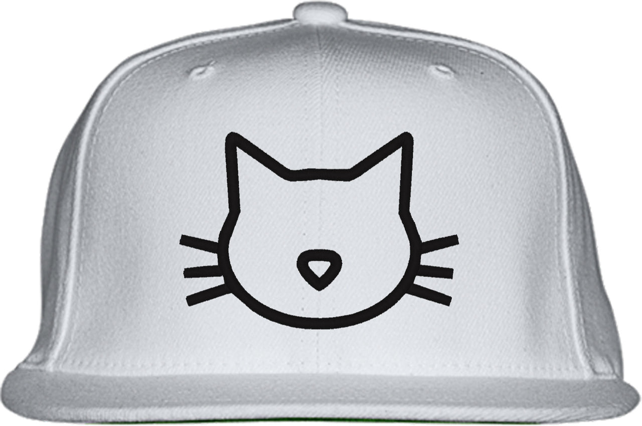 Cat Face Silhouette Snapback Hat