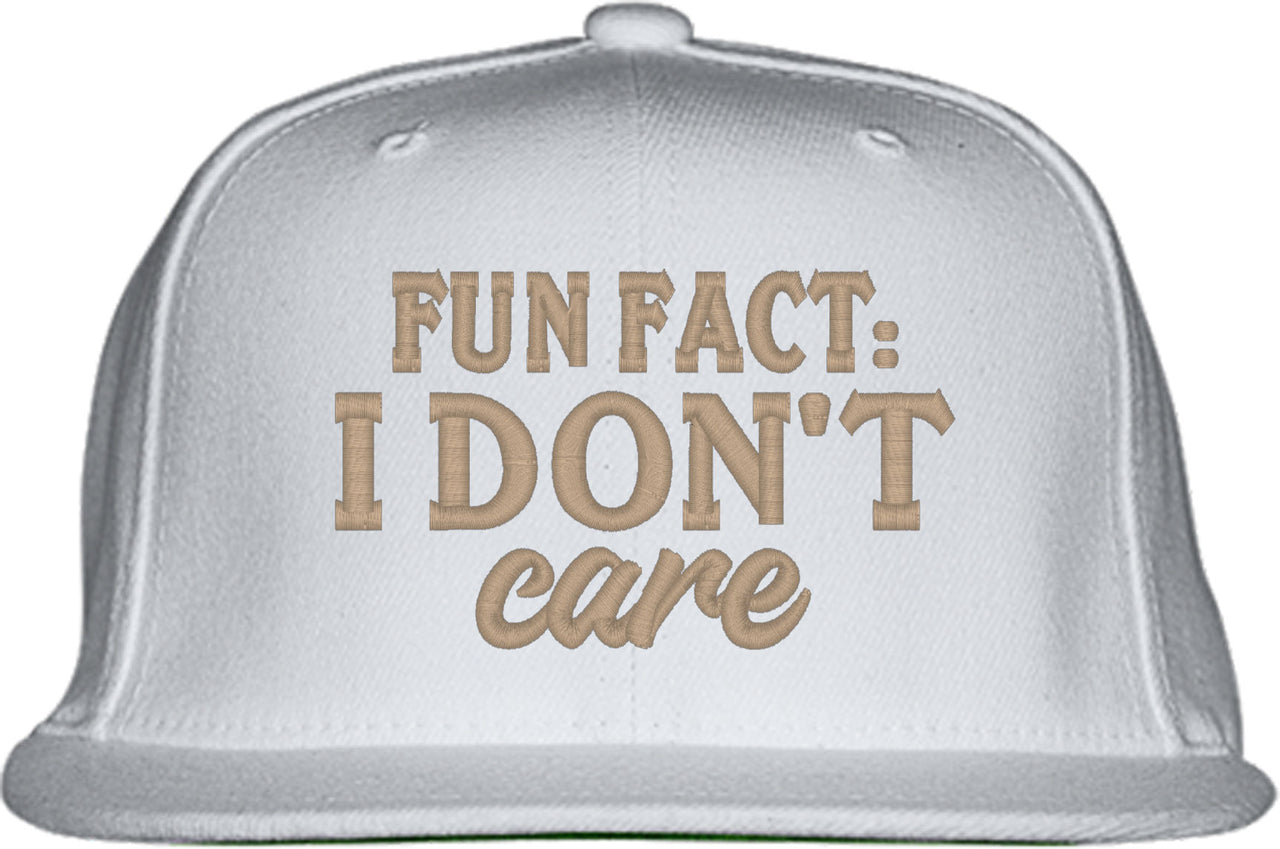 Fun Fact I Don't Care Snapback Hat