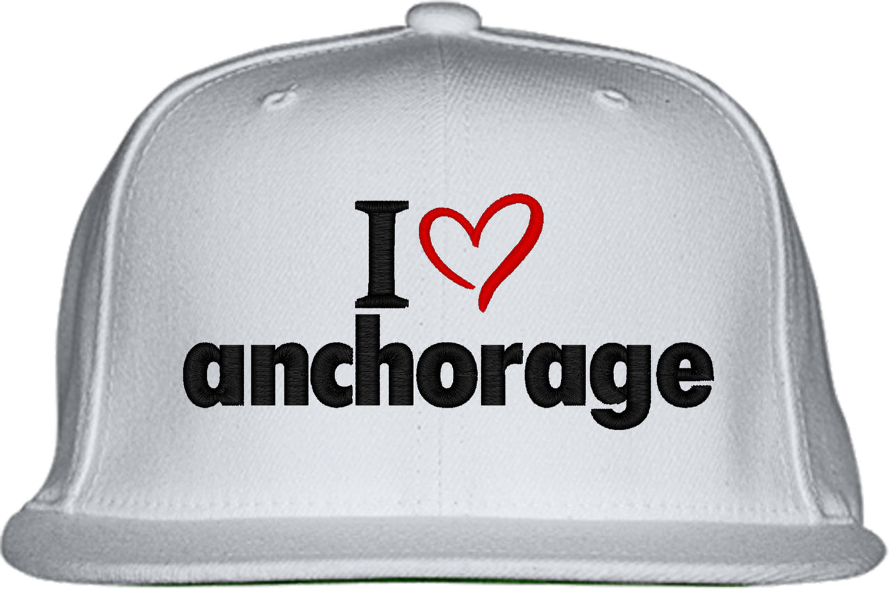 I Love Anchorage Snapback Hat
