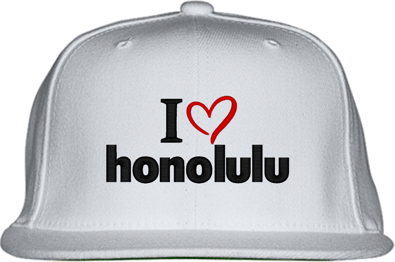 I Love Honolulu Snapback Hat