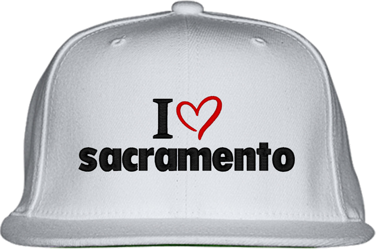 I Love Sacramento Snapback Hat