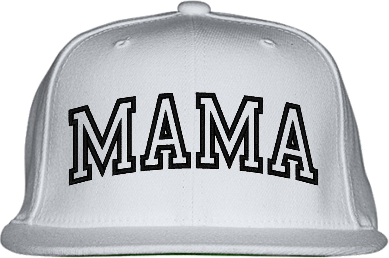 Mama Outline Text Snapback Hat