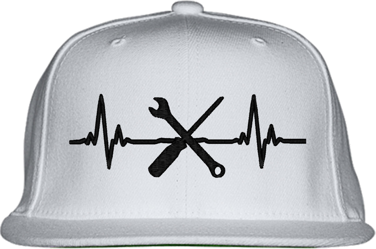 Mechanic Heartbeat Lifeline Snapback Hat