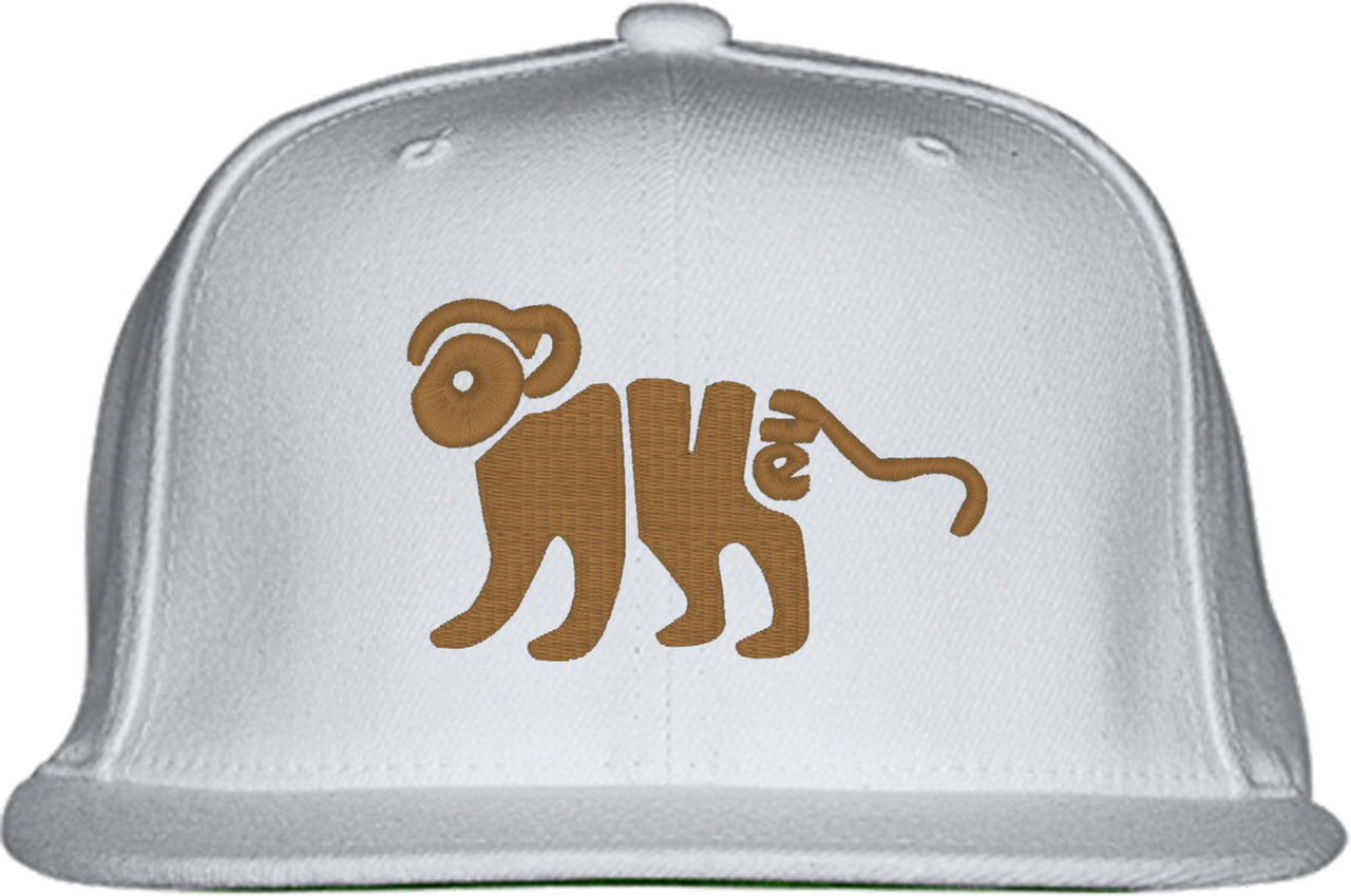 Monkey Typography Snapback Hat