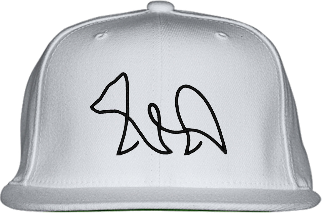 One Line Bear Drawing Snapback Hat