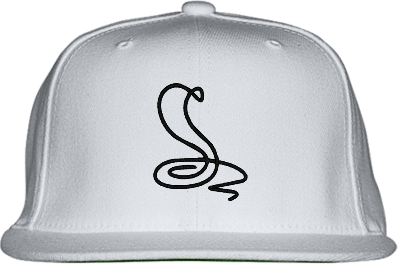 One Line Cobra Drawing Snapback Hat