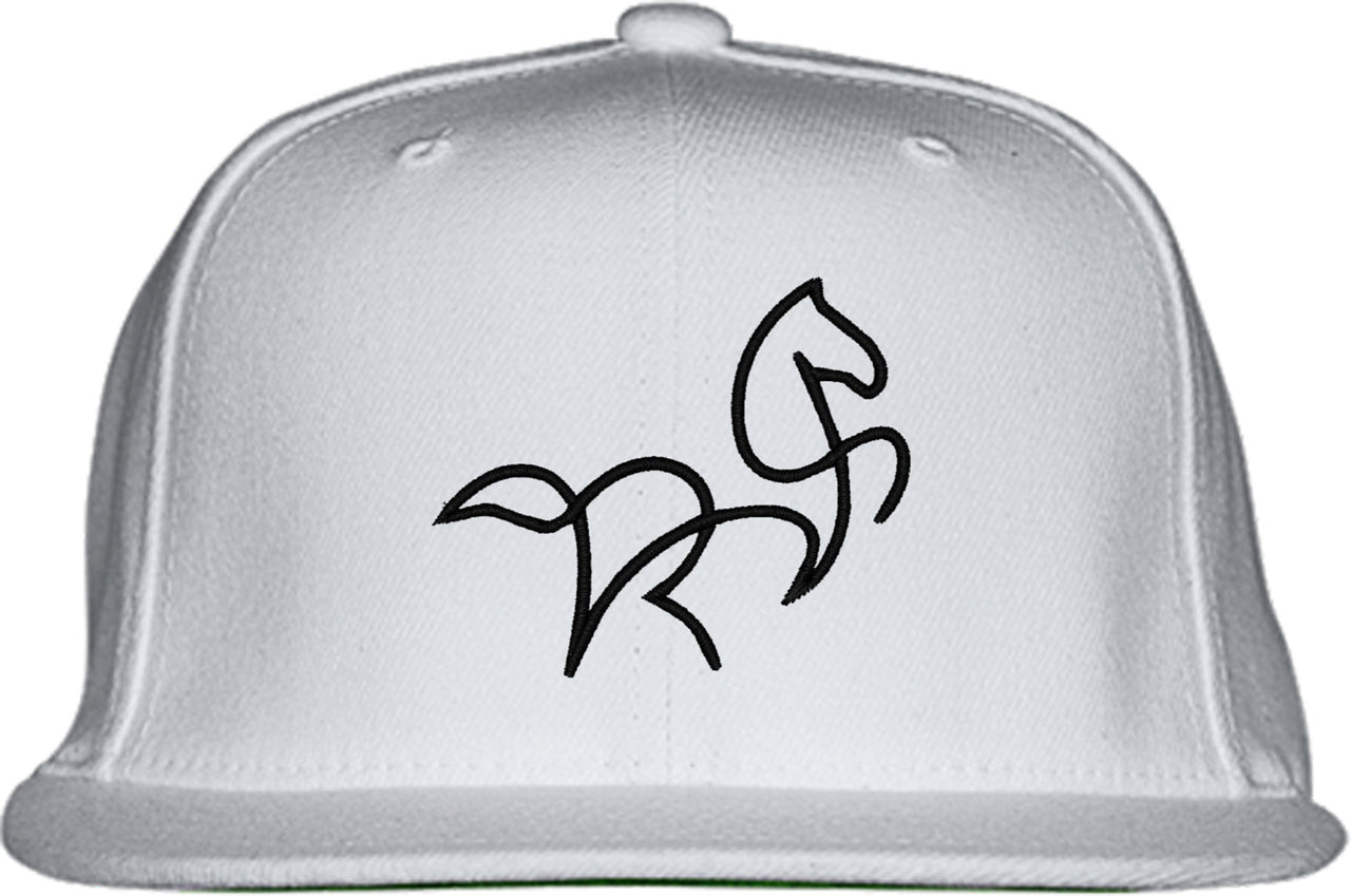 One Line Horse Drawing Snapback Hat