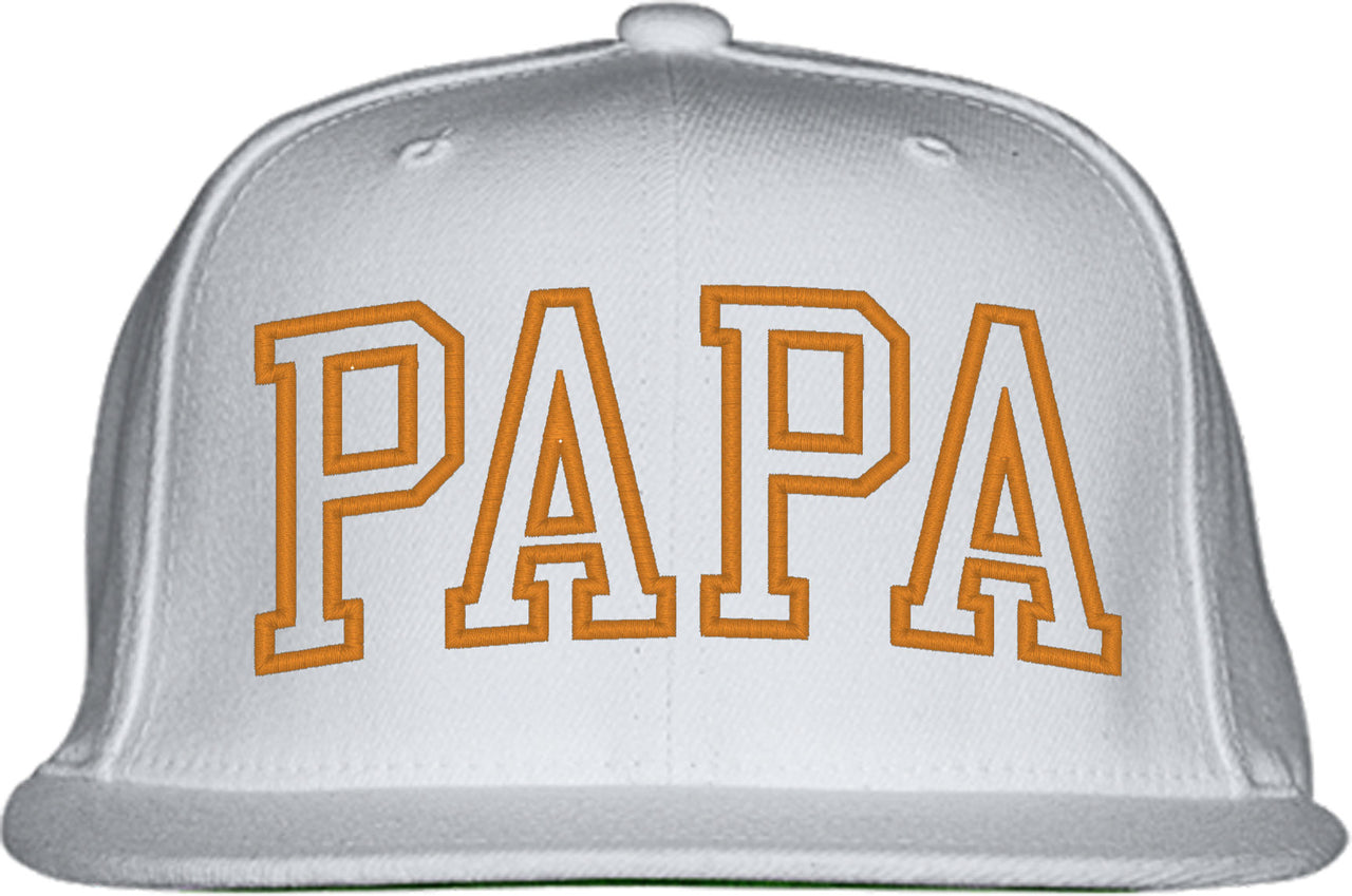 Papa Outline Typography Snapback Hat