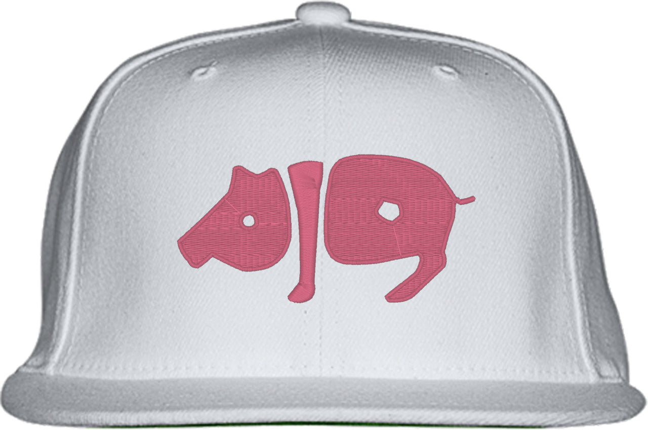 Pig Typography Snapback Hat