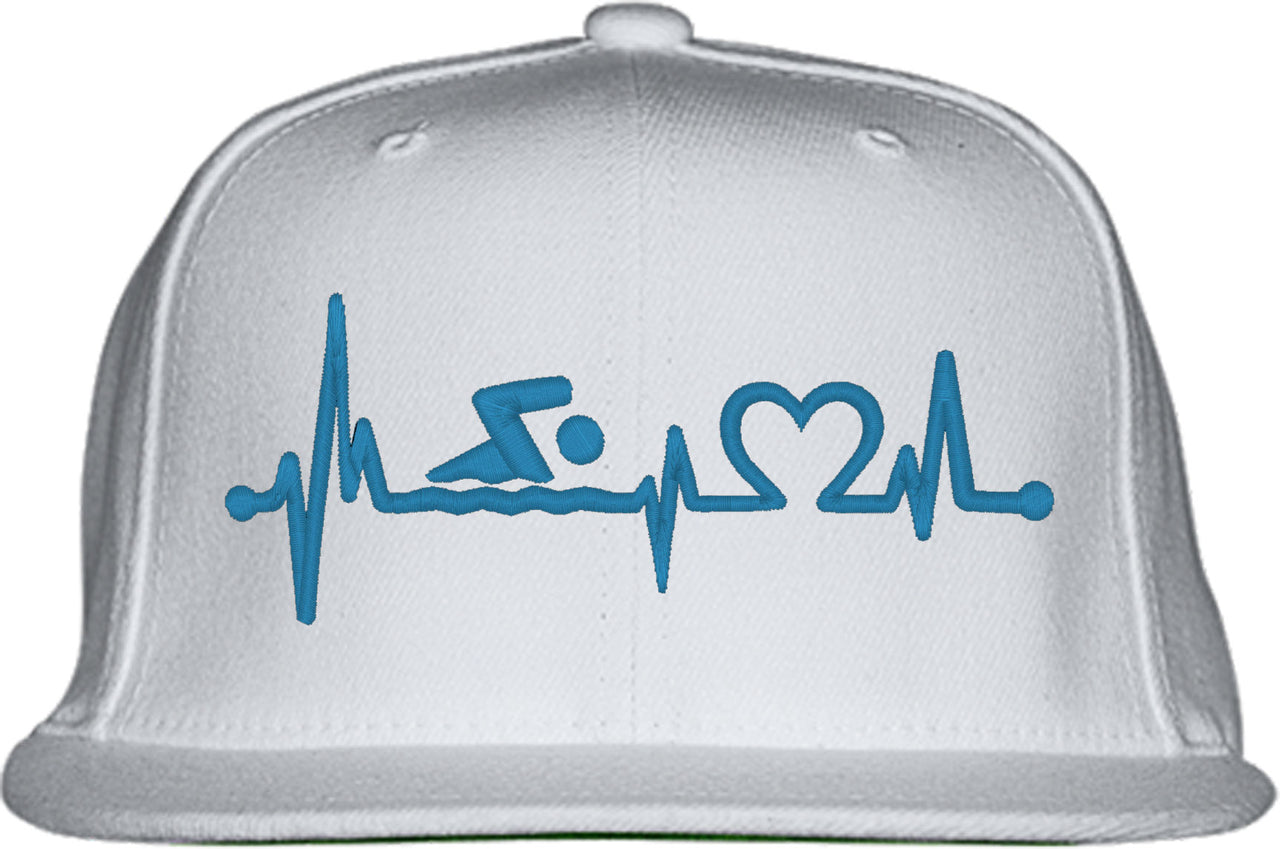 Swimming Heartbeat Lifeline Snapback Hat