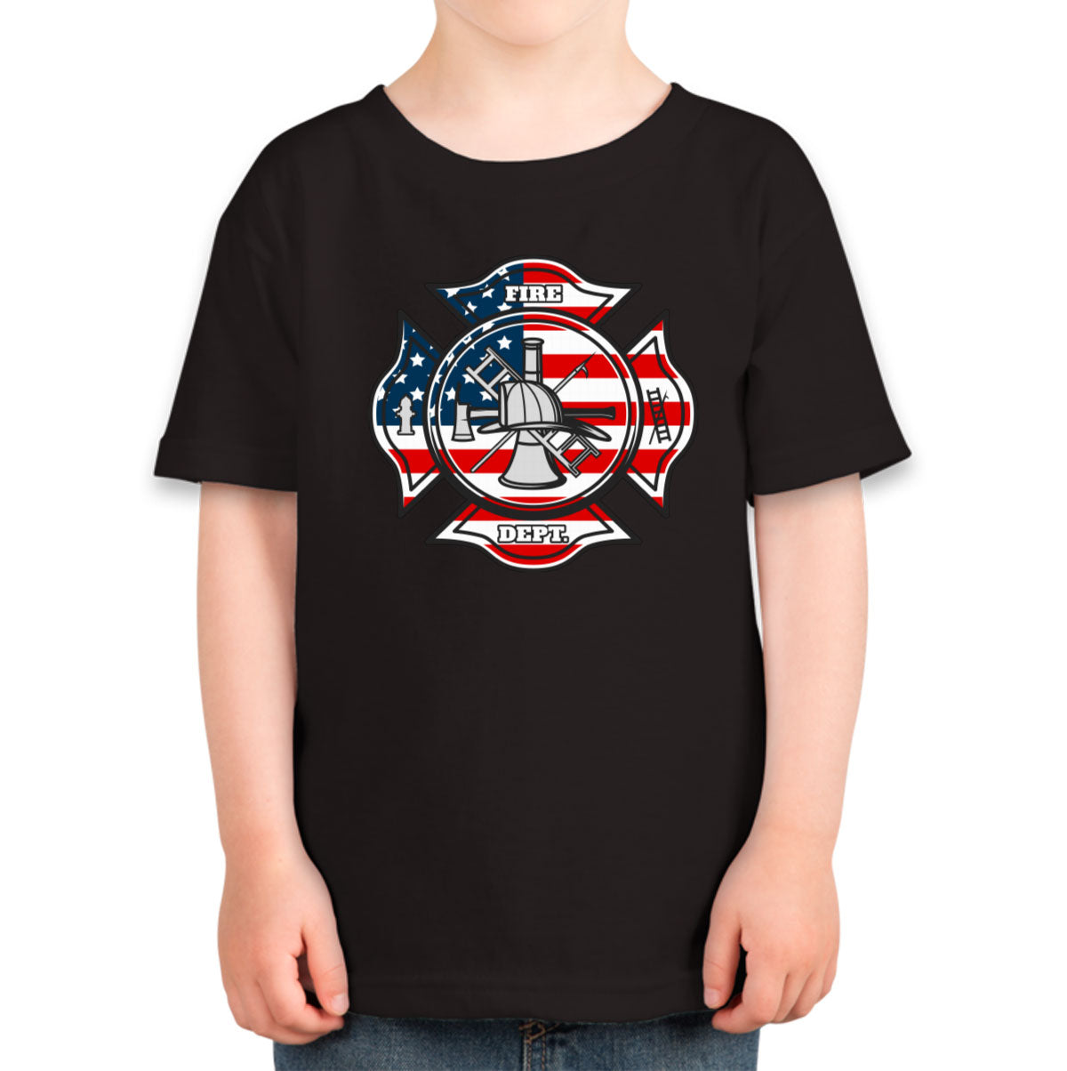 Fire Department American Flag Pattern Toddler T-shirt