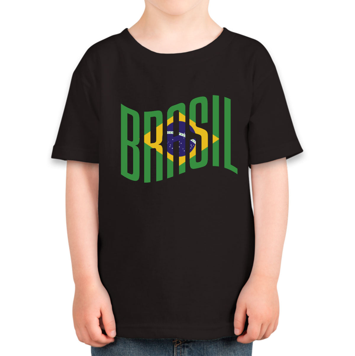 Brasil Typography With Brazil Flag Toddler T-shirt