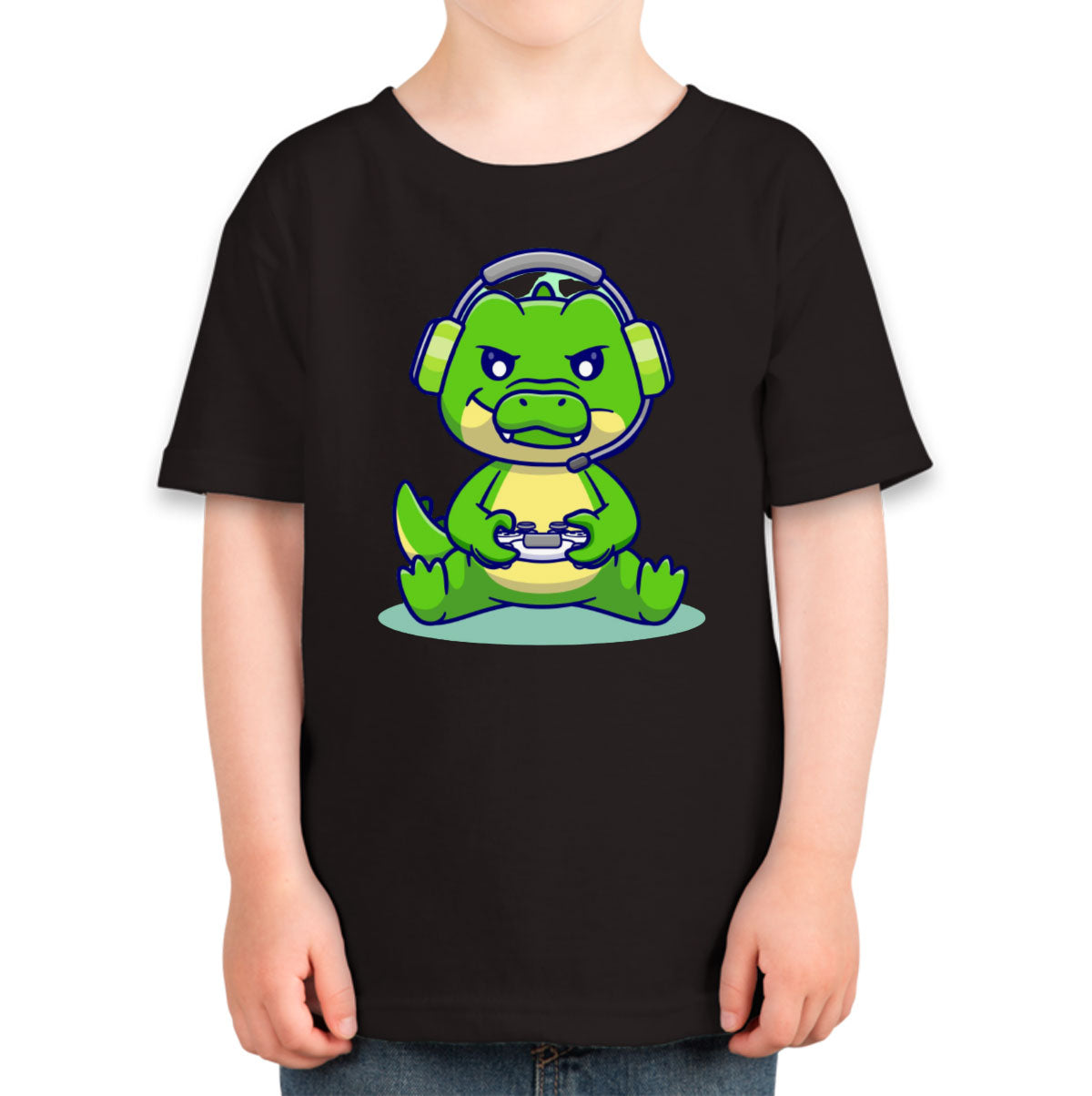 Cute Crocodile Playing Video Game Toddler T-shirt