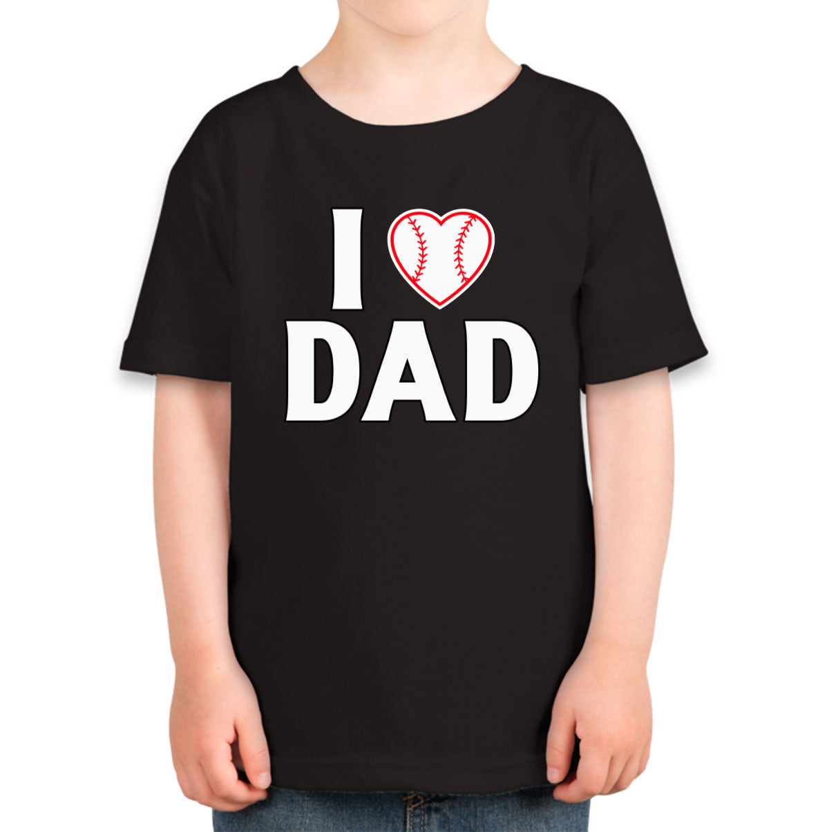 I Love Dad Baseball Heart Toddler T-shirt