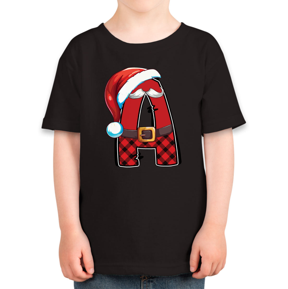 Christmas Santa Alphabet Letters [Custom Initial] Toddler T-shirt