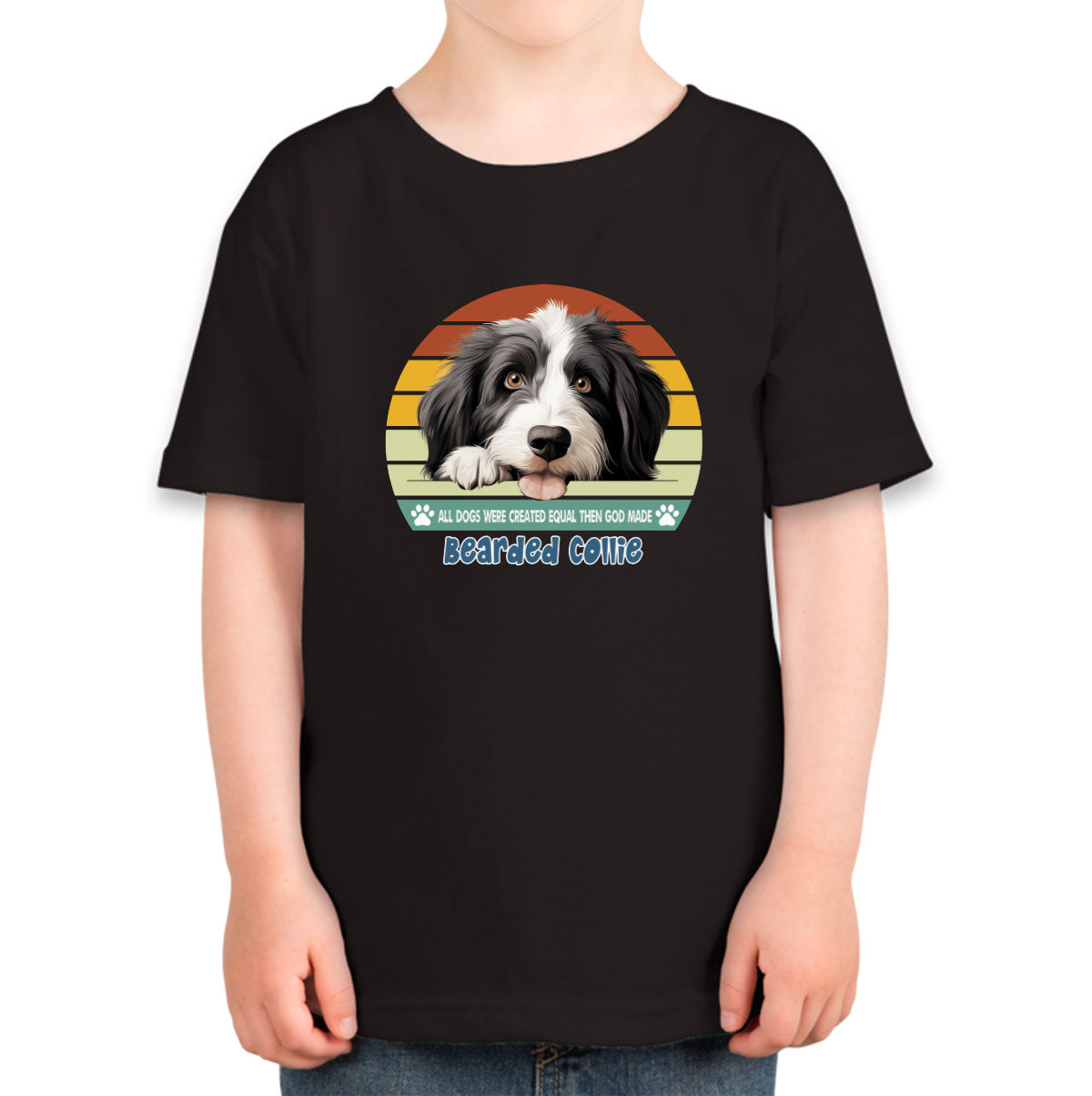 All Dogs Were Created Equal Bearded Collie Toddler T-shirt
