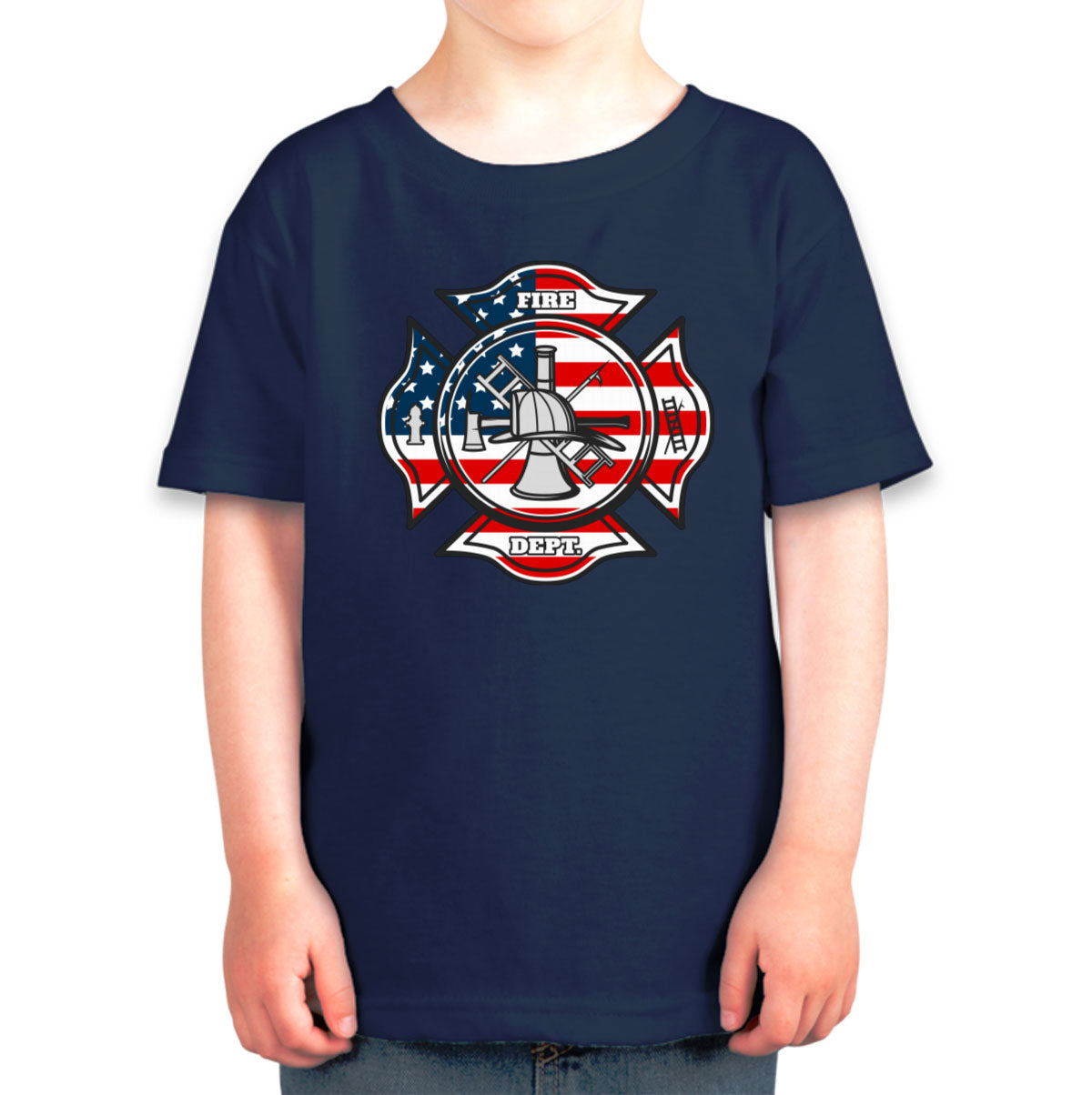 Fire Department American Flag Pattern Toddler T-shirt