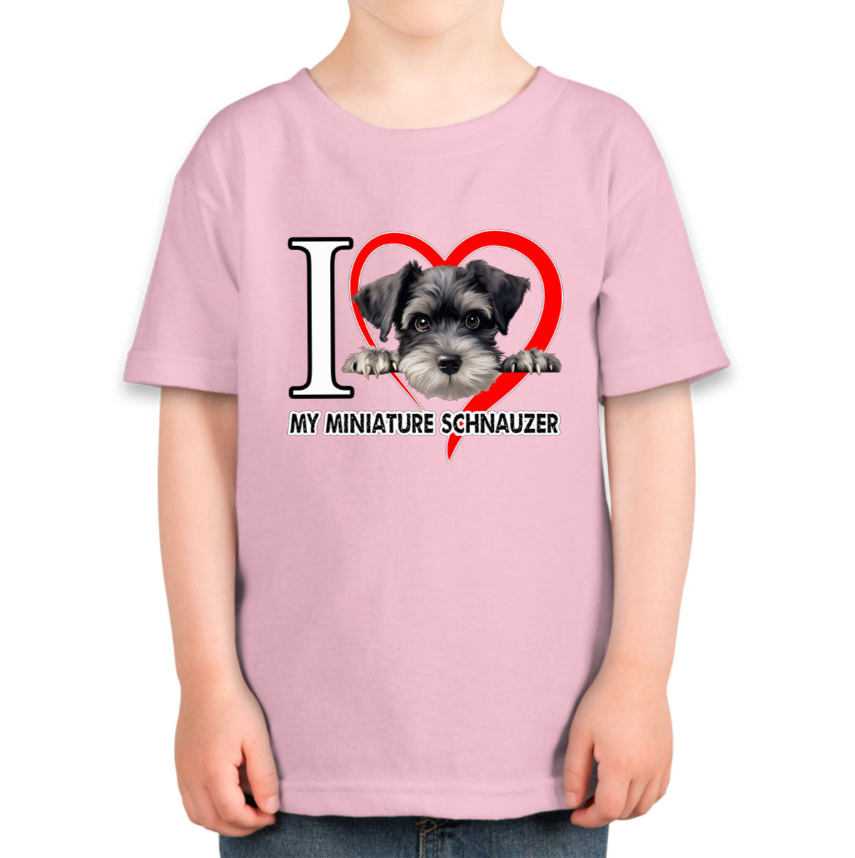 I Love My Miniature Schnauzer Dog Toddler T-shirt