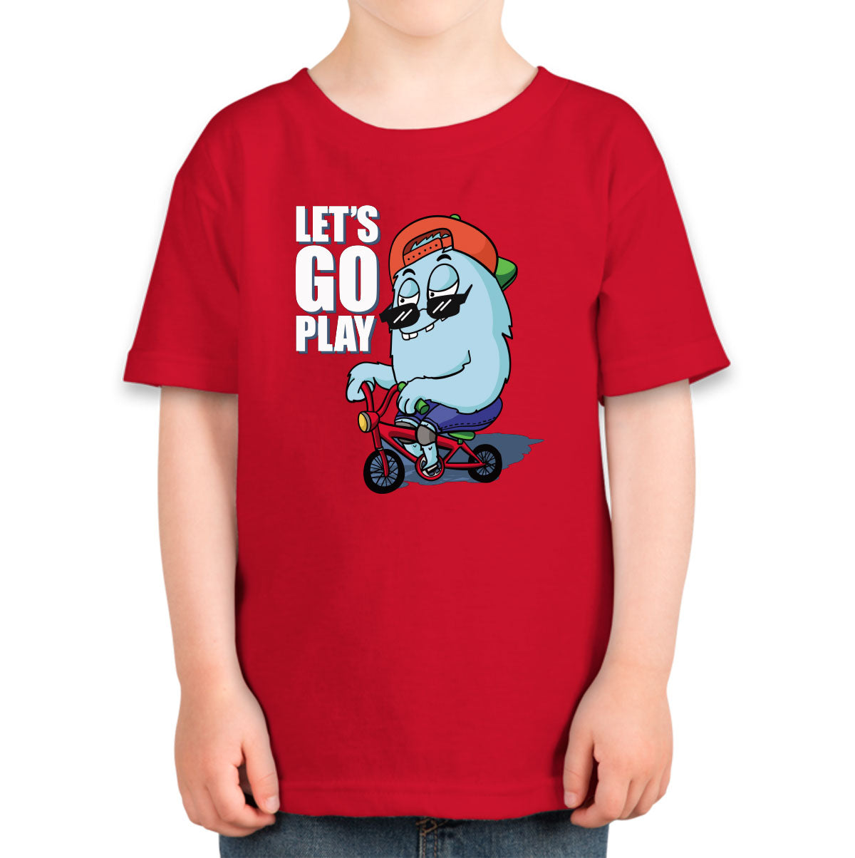 Let's Go Play Biker Monster Toddler T-shirt