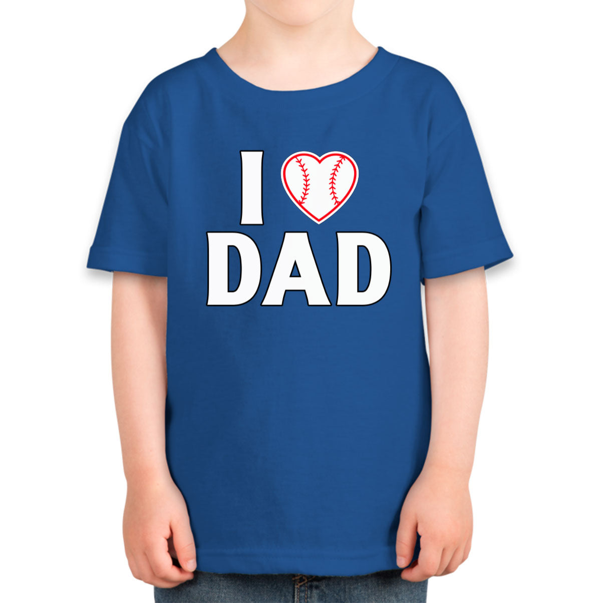 I Love Dad Baseball Heart Toddler T-shirt