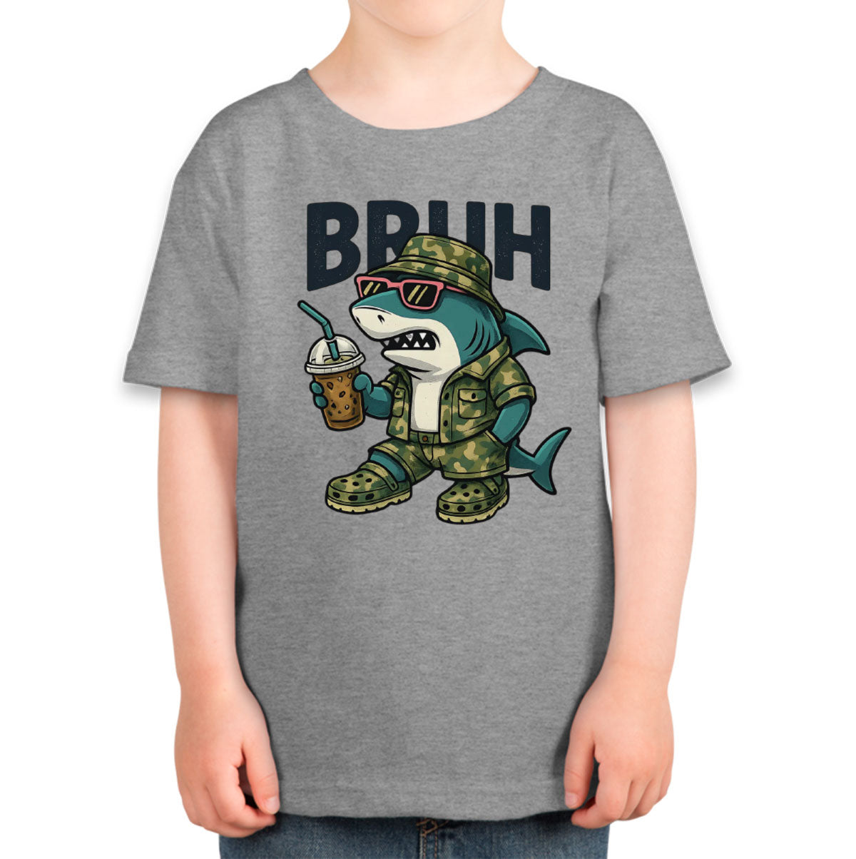 Camo Shark Bruh Hunting Toddler T-shirt