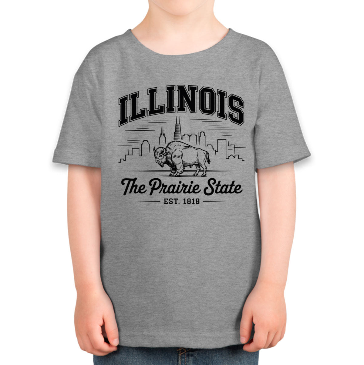 Illinois Cityscape Illustration The Prairie State Toddler T-shirt