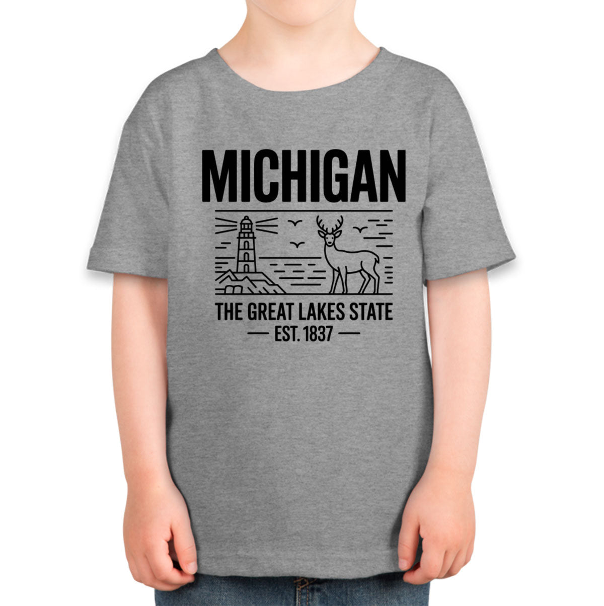 Michigan Cityscape Illustration The Great Lakes State Toddler T-shirt