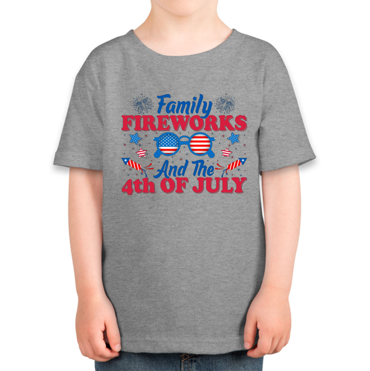 Family Fireworks And The 4th Of July Independence Day Patriotic Toddler T-shirt