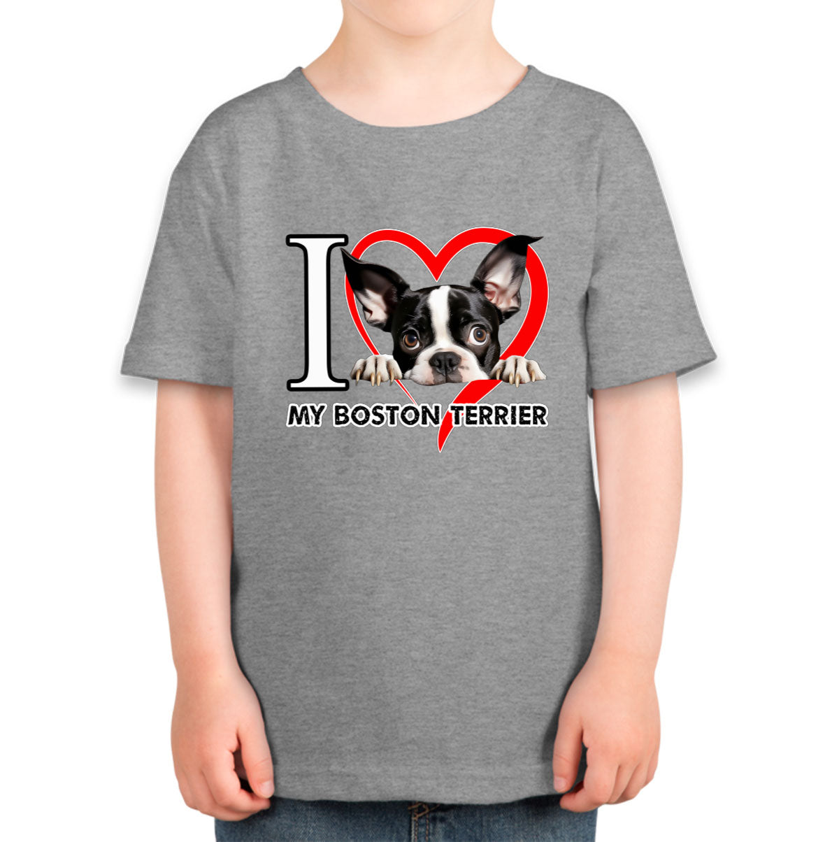 I Love My Boston Terrier Dog Toddler T-shirt