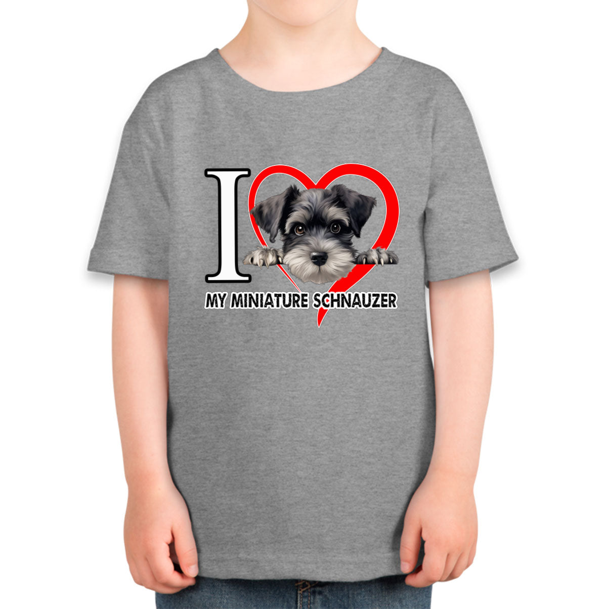 I Love My Miniature Schnauzer Dog Toddler T-shirt