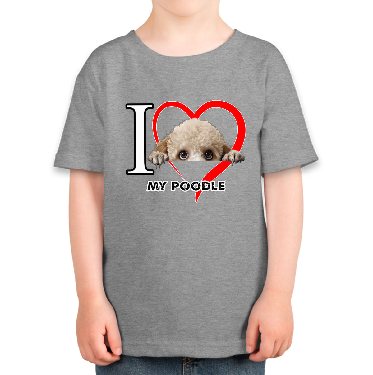 I Love My Poodle Dog Toddler T-shirt