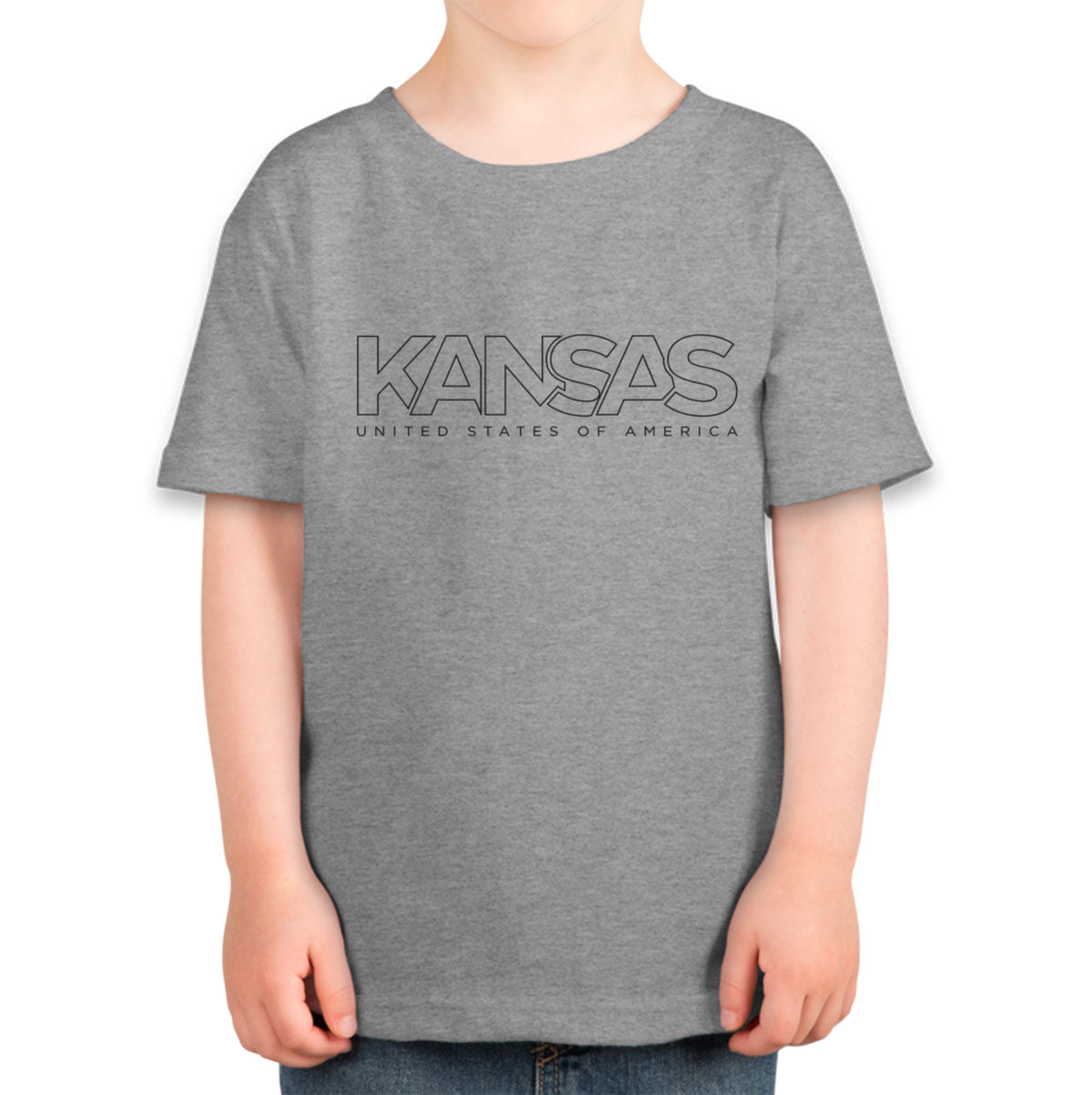 Kansas Outline Typography Toddler T-shirt