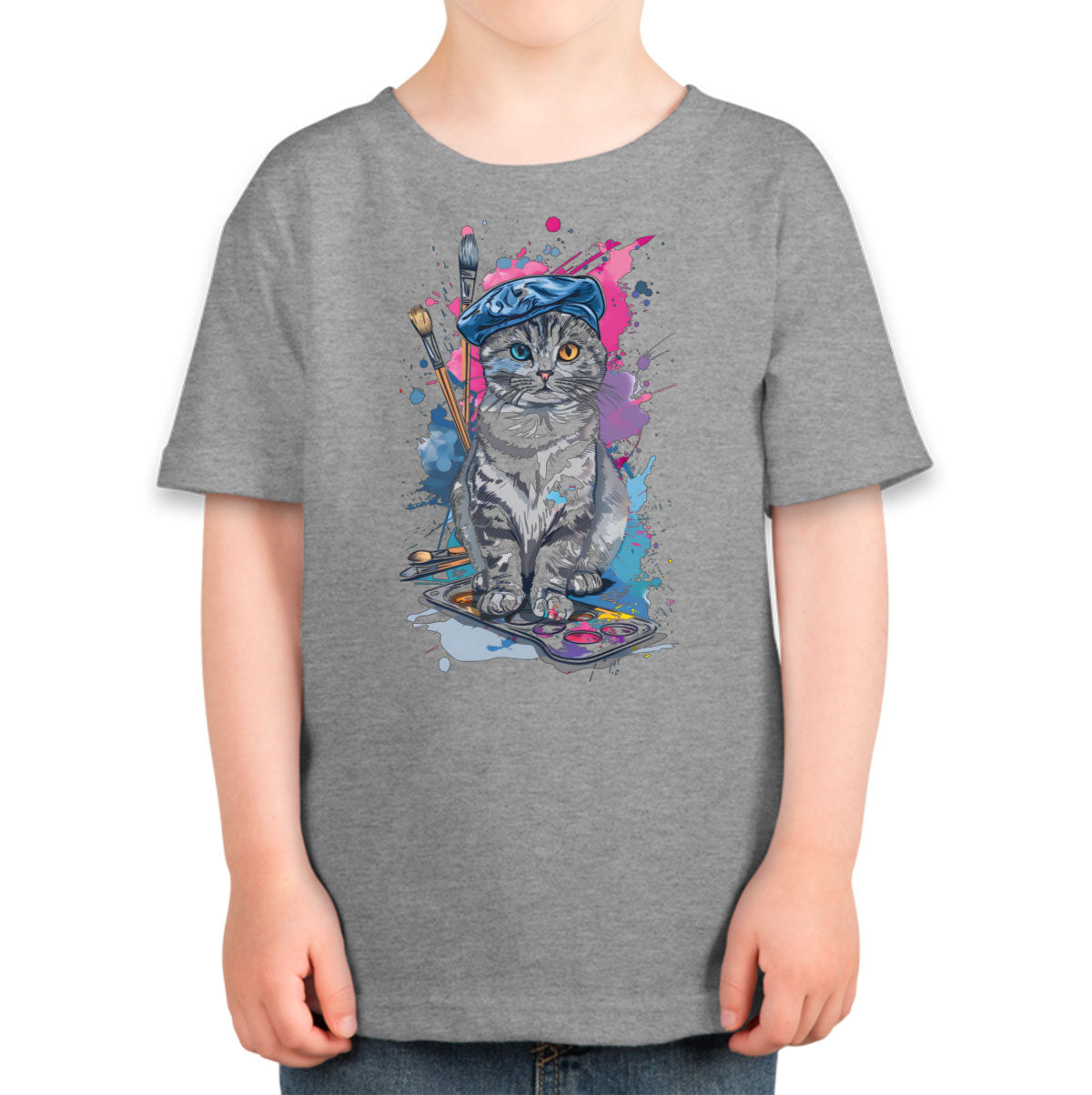 Painter Artist Cat Toddler T-shirt