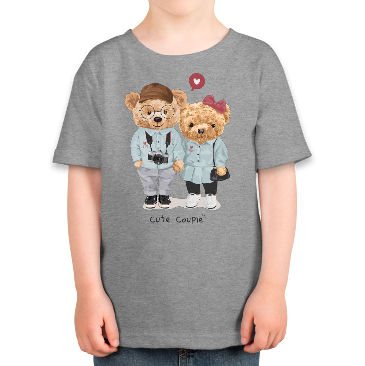 Teddy Bear Cute Couple Toddler T-shirt