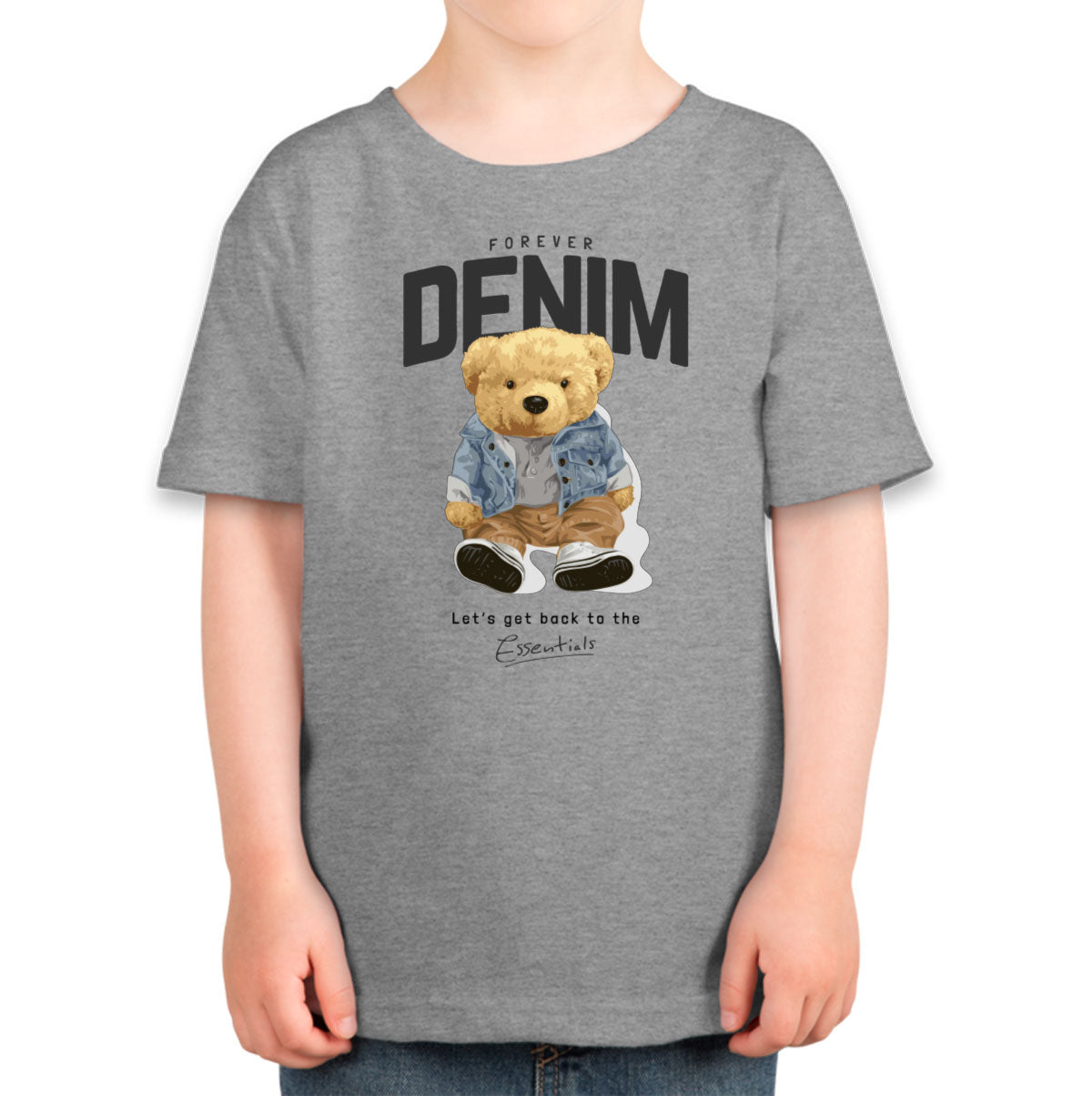 Teddy Bear Forever Denim Toddler T-shirt