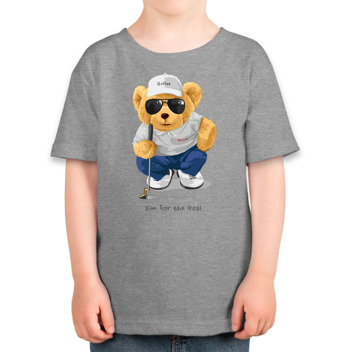 Teddy Bear Golfer Toddler T-shirt