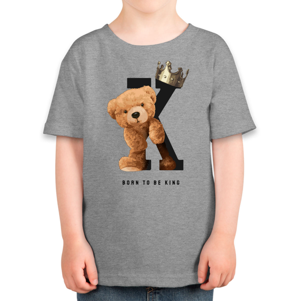 Teddy Bear Born To Be King Toddler T-shirt