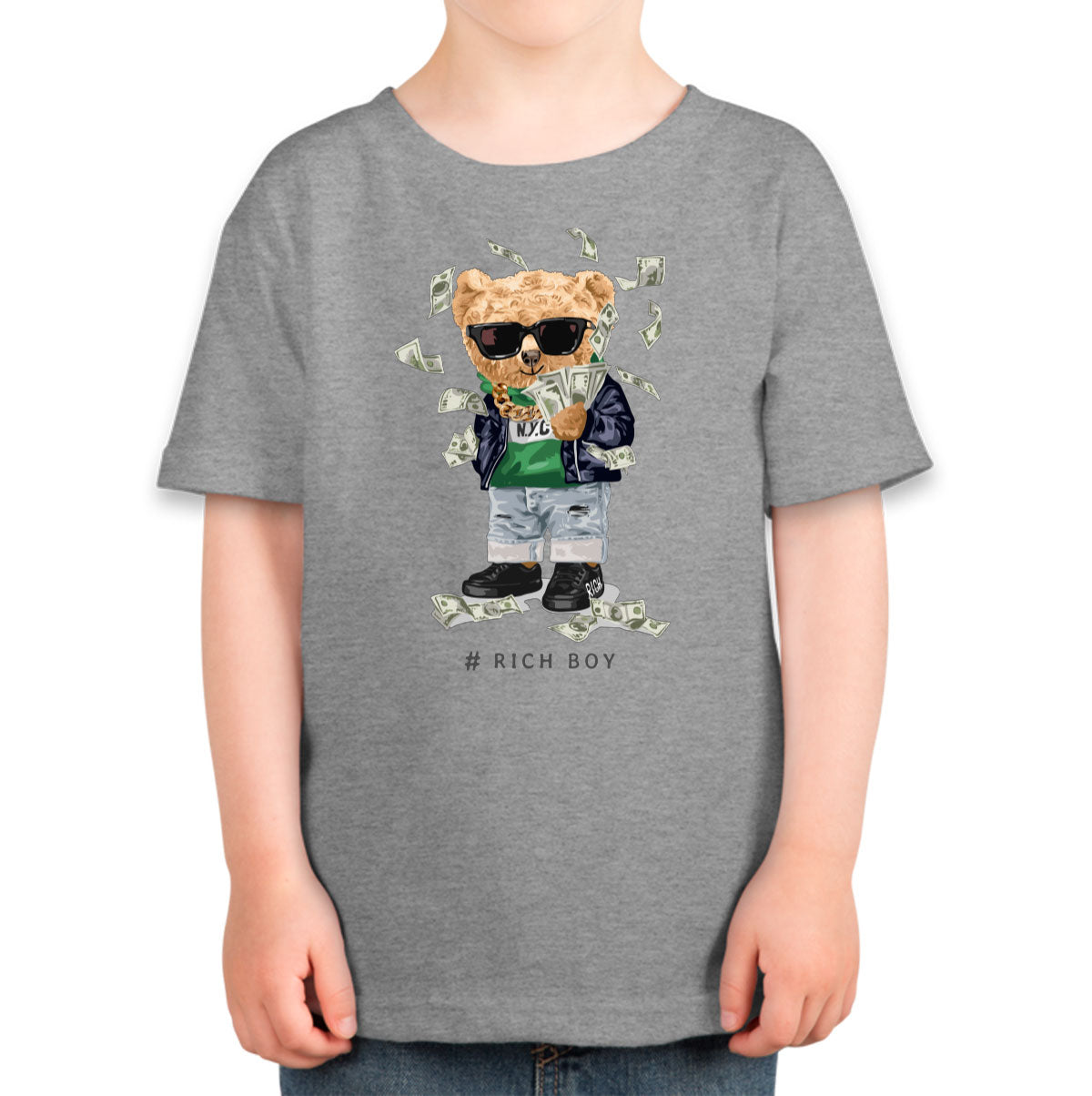 Teddy Bear Rich Boy Toddler T-shirt