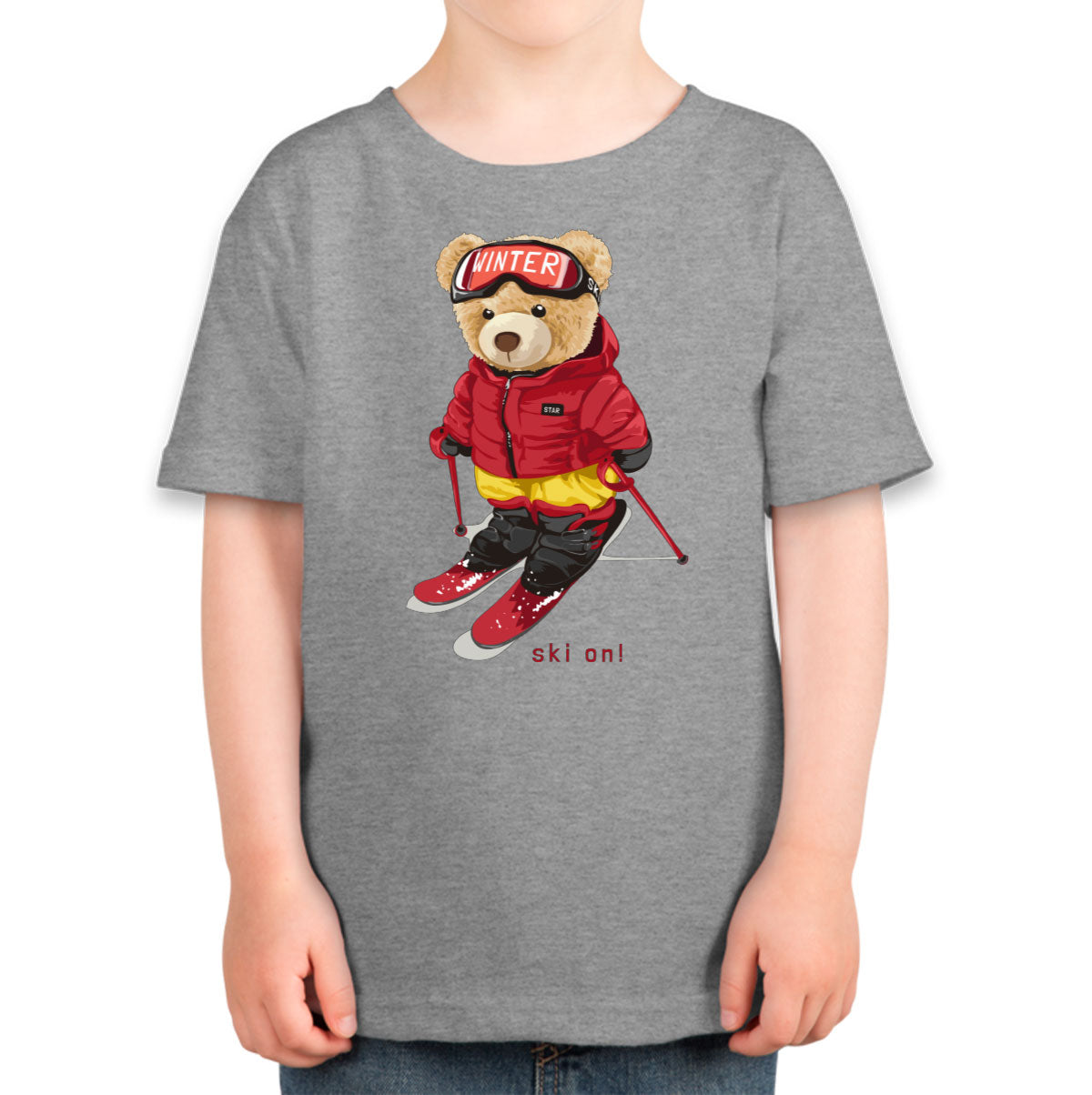 Teddy Bear Snowboarding Toddler T-shirt