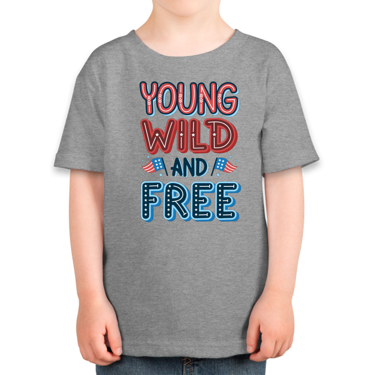 Young Wild And Free Patriotic Toddler T-shirt
