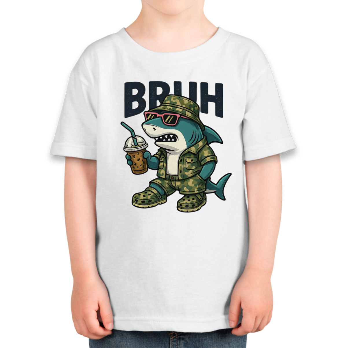 Camo Shark Bruh Hunting Toddler T-shirt