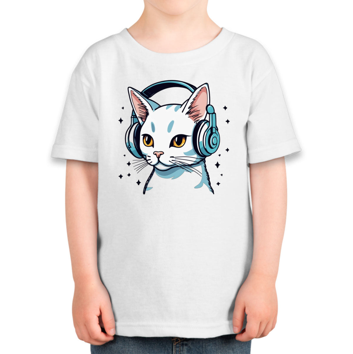 Cool Cat With Headphone Toddler T-shirt