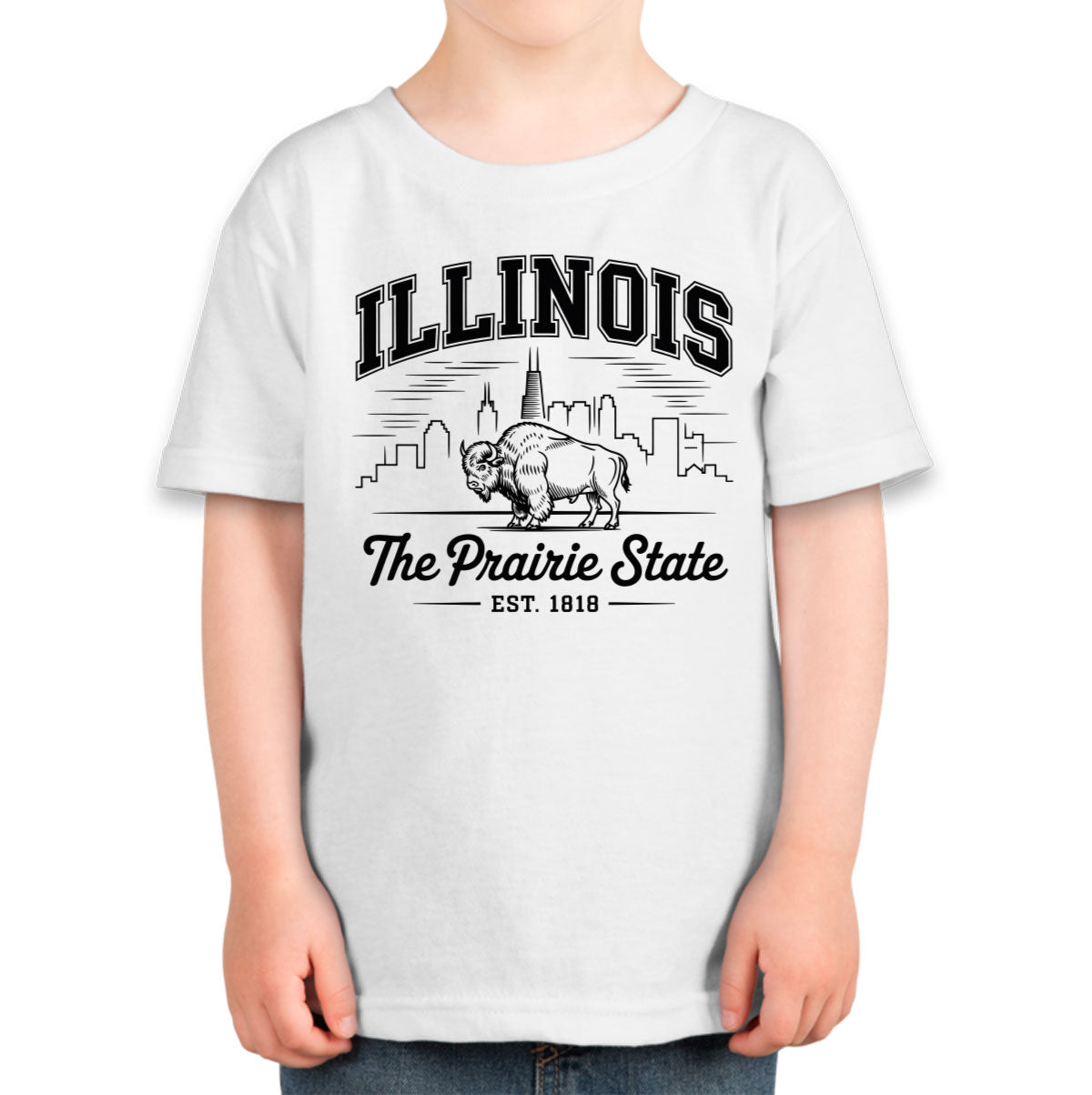 Illinois Cityscape Illustration The Prairie State Toddler T-shirt