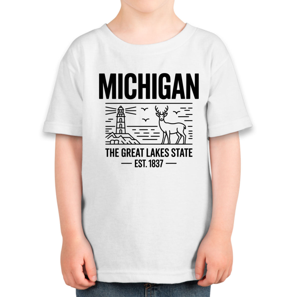 Michigan Cityscape Illustration The Great Lakes State Toddler T-shirt