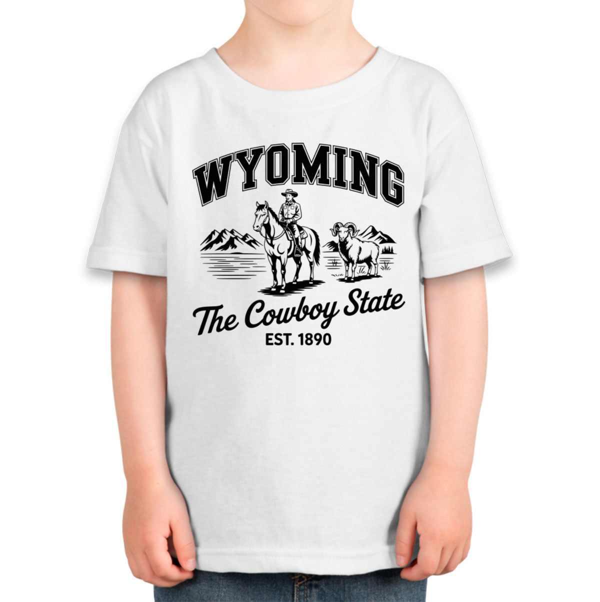 Wyoming Cityscape Illustration The Cowboy State Toddler T-shirt