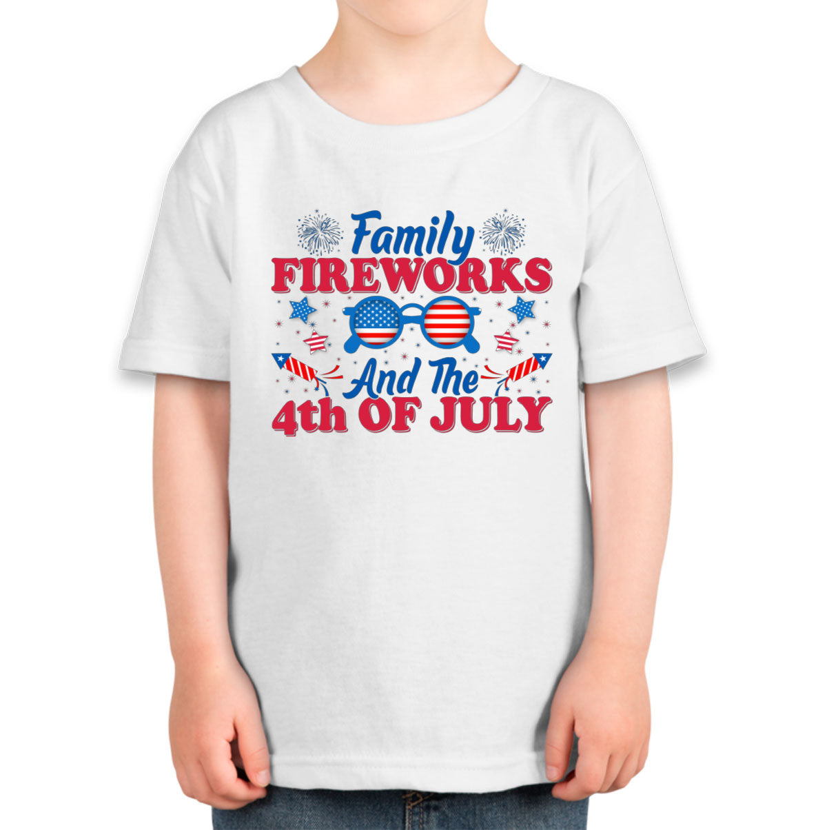 Family Fireworks And The 4th Of July Independence Day Patriotic Toddler T-shirt