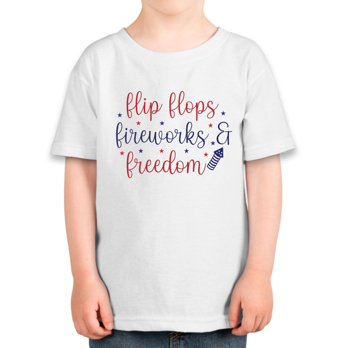 Flip Flops Fireworks And Freedom Patriotic Toddler T-shirt